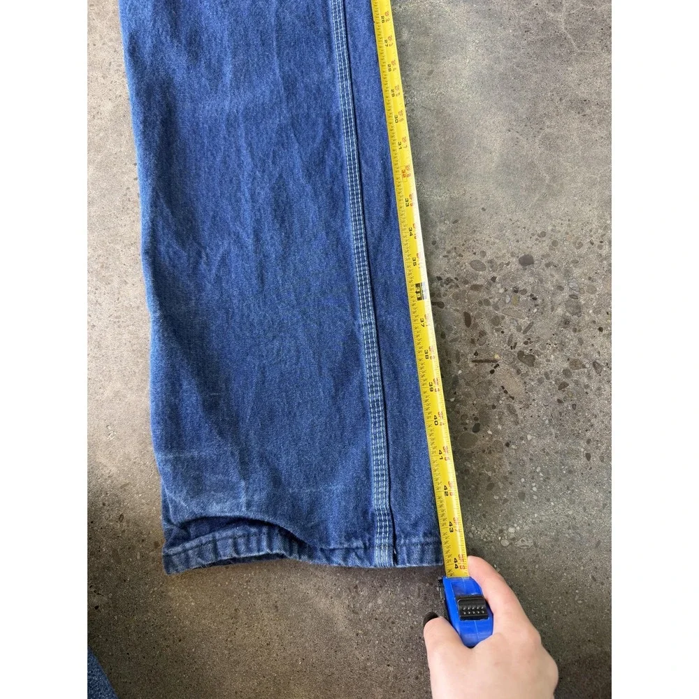 Key Bib Overalls Mens 30x34 Blue Denim Workwear Carpenter Utility Straight Leg - Picture 10 of 15